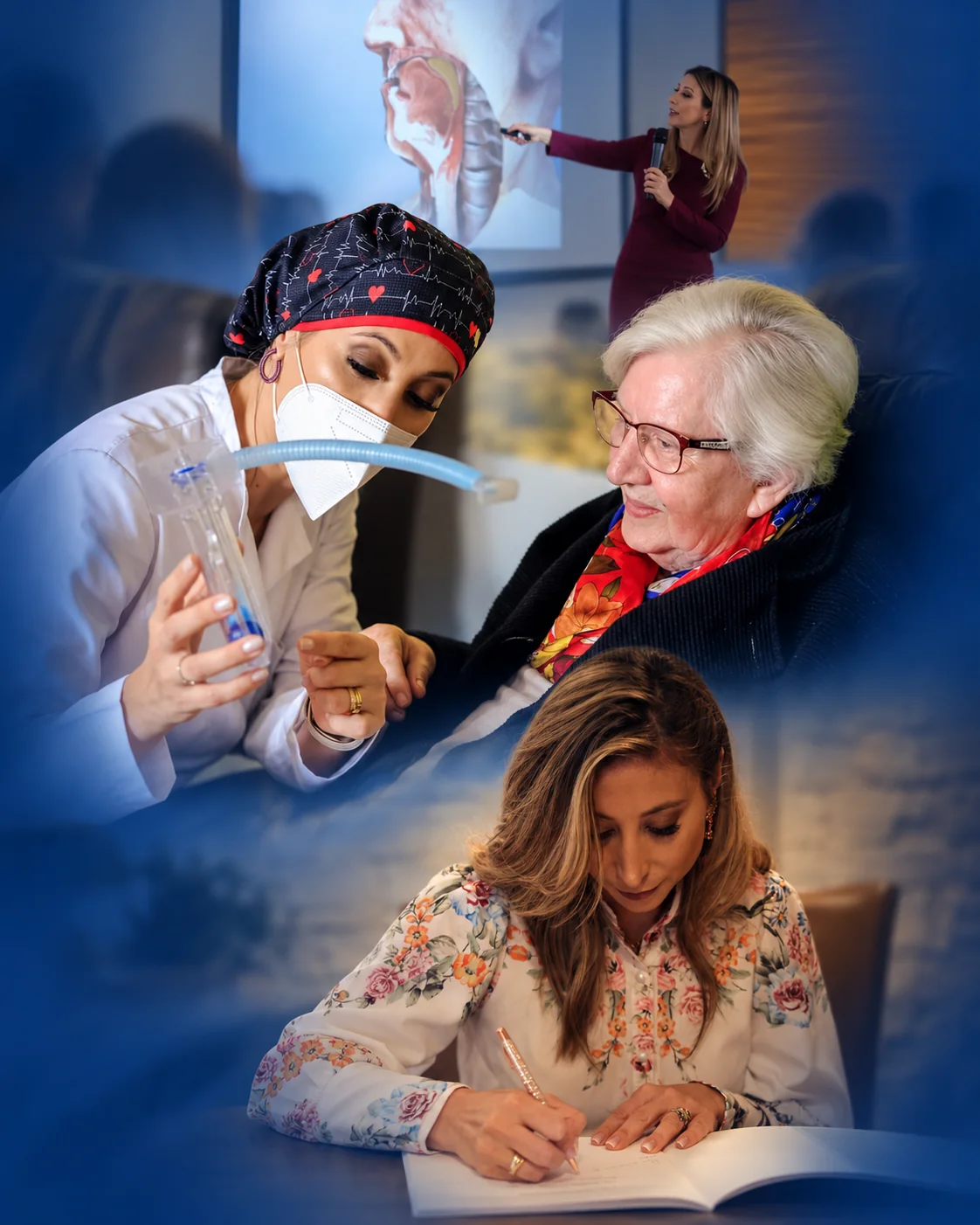 Momentos da atuação clínica, acadêmica e científica da Dra. Juliana Venites