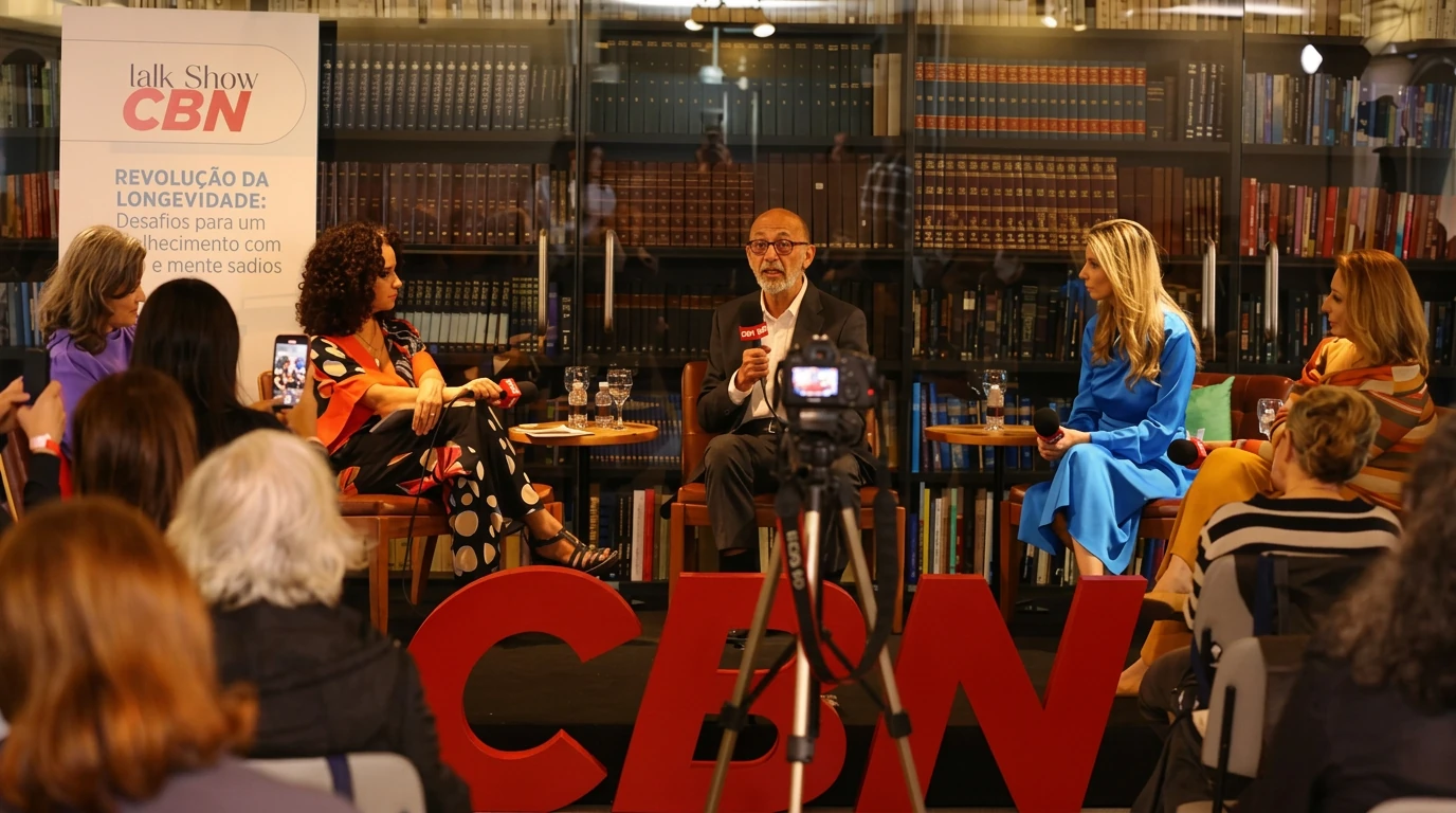 Talk Show CBN sobre a Revolução da Longevidade, com convidados no palco